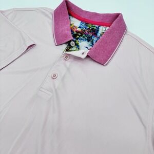 Robert Graham Golf Performance Polo Shirt Men's Size Large Pink
